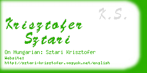 krisztofer sztari business card